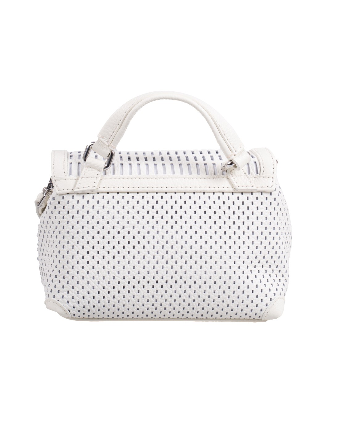 shop ZANELLATO  Borsina: Zanellato borsa Postina® baby in pelle traforata white assoluto.
Doppia chiusura.
Può essere indossata a mano, a tracolla o a spalla.
Tracolla regolabile in pelle.
Dimensioni: 19x14x10cm.
Composizione: 100% pelle di vitello.
Fabbricato in Italia.. 069700 BABY 1970000-Z1101 number 326391